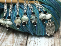 Snag Free Removable Beaded Stitch Markers- Chubby Owl Crochet Markers- Bird Lovers Gift- Tools- Supplies ,  - Jill's Beaded Knit Bits, Jill's Beaded Knit Bits
 - 3