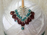 Knitting Stitch Markers- Snag Free Purple Crystal & Teal Pearl ,  - Jill's Beaded Knit Bits, Jill's Beaded Knit Bits
 - 1