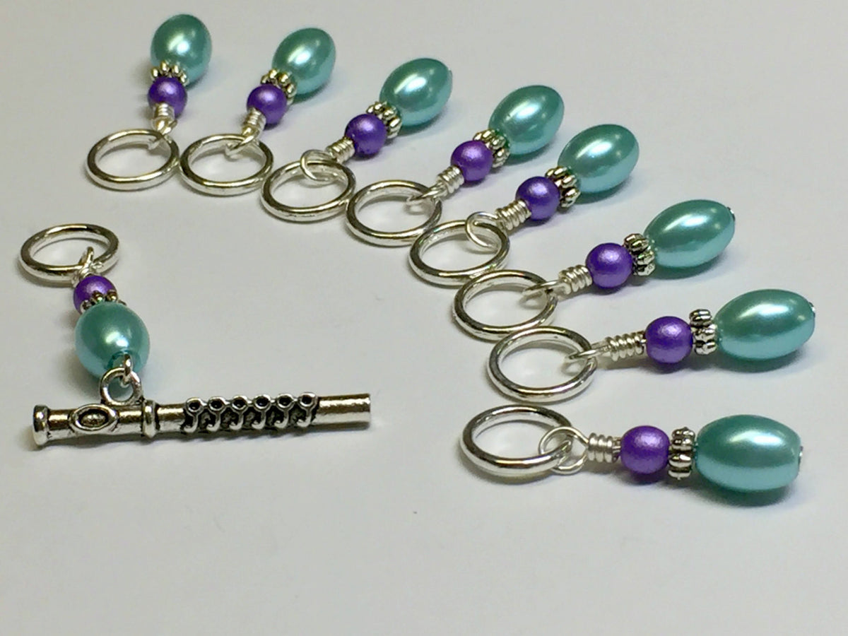Flute Stitch Marker Set for Knitting- Music Charm – Jill's Beaded Knit Bits