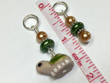 Turtle Stitch Markers, Gift for Knitters, Snag Free Beaded Knitting Accessories, Tools ,  - Jill's Beaded Knit Bits, Jill's Beaded Knit Bits
 - 5