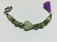 Green Heart Beaded Scissor Fob, Sewing Accessories, Scissor Charm, Zipper Pull, Needle Craft Gifts, Lanyard ,  - Jill's Beaded Knit Bits, Jill's Beaded Knit Bits
 - 4