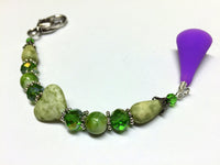 Green Heart Beaded Scissor Fob, Sewing Accessories, Scissor Charm, Zipper Pull, Needle Craft Gifts, Lanyard ,  - Jill's Beaded Knit Bits, Jill's Beaded Knit Bits
 - 3
