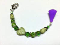 Green Heart Beaded Scissor Fob, Sewing Accessories, Scissor Charm, Zipper Pull, Needle Craft Gifts, Lanyard ,  - Jill's Beaded Knit Bits, Jill's Beaded Knit Bits
 - 2