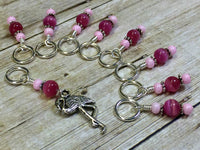 Knitting Stitch Markers-  Pink Flamingo Snag Free Beaded stitch marker - Bird - Gift for Knitters - Tools ,  - Jill's Beaded Knit Bits, Jill's Beaded Knit Bits
 - 2