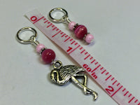 Knitting Stitch Markers-  Pink Flamingo Snag Free Beaded stitch marker - Bird - Gift for Knitters - Tools ,  - Jill's Beaded Knit Bits, Jill's Beaded Knit Bits
 - 3