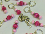 Knitting Stitch Markers-  Pink Flamingo Snag Free Beaded stitch marker - Bird - Gift for Knitters - Tools ,  - Jill's Beaded Knit Bits, Jill's Beaded Knit Bits
 - 4