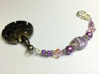 Purple Yarn Cutter Fob- Beaded Clover Yarn Cutter Lanyard- Yarn Cutter Jewelry- Gift for Mom ,  - Jill's Beaded Knit Bits, Jill's Beaded Knit Bits
 - 5