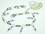 1-100 Chain Row Counter System- Purple & Green Number Stitch Markers- Gift for Knitters- Knitting Tools- Supplies ,  - Jill's Beaded Knit Bits, Jill's Beaded Knit Bits
 - 5
