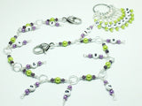 1-100 Chain Row Counter System- Purple & Green Number Stitch Markers- Gift for Knitters- Knitting Tools- Supplies ,  - Jill's Beaded Knit Bits, Jill's Beaded Knit Bits
 - 5