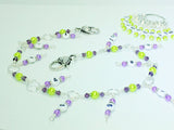 1-100 Chain Row Counter System- Purple & Green Number Stitch Markers- Gift for Knitters- Knitting Tools- Supplies ,  - Jill's Beaded Knit Bits, Jill's Beaded Knit Bits
 - 3
