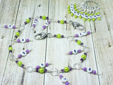 1-100 Chain Row Counter System- Purple & Green Number Stitch Markers- Gift for Knitters- Knitting Tools- Supplies ,  - Jill's Beaded Knit Bits, Jill's Beaded Knit Bits
 - 2