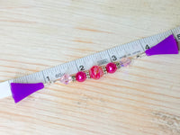 Bright Pink Knitting Needle Point Protector- Beaded Stitch Holder Jewelry- Gift for Knitters ,  - Jill's Beaded Knit Bits, Jill's Beaded Knit Bits
 - 4