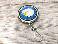 Sheep Knitting Pin for Portuguese Knitting -Magnetic- ID Holder