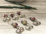 Cat Stitch Markers for Knitting with Optional Holder Clip