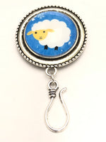 Sheep Knitting Pin for Portuguese Knitting -Magnetic- ID Holder