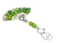 Cat Stitch Marker Holder Set with Fire Crackle Agate Beads
