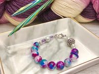 Abacus Row Counting Bracelet - Optional ADD 6 Stitch Markers