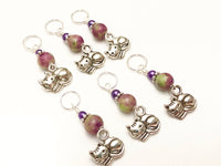 Cat Stitch Markers for Knitting with Optional Holder Clip