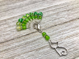 Cat Stitch Marker Holder Set with Fire Crackle Agate Beads
