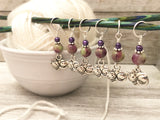 Cat Stitch Markers for Knitting with Optional Holder Clip