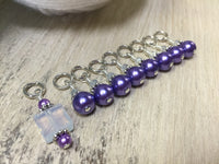 Snag Free Opal-Violet Stitch Marker Set for Knitting , Stitch Markers - Jill's Beaded Knit Bits, Jill's Beaded Knit Bits
 - 3