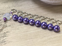 Snag Free Opal-Violet Stitch Marker Set for Knitting , Stitch Markers - Jill's Beaded Knit Bits, Jill's Beaded Knit Bits
 - 5