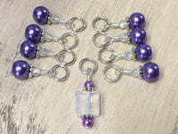 Snag Free Opal-Violet Stitch Marker Set for Knitting , Stitch Markers - Jill's Beaded Knit Bits, Jill's Beaded Knit Bits
 - 6