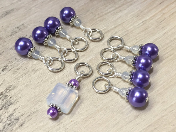 Snag Free Opal-Violet Stitch Marker Set for Knitting , Stitch Markers - Jill's Beaded Knit Bits, Jill's Beaded Knit Bits
 - 1