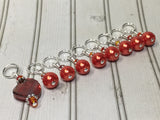 Orange Crystal & Pearl Stitch Marker Set for Knitters , Stitch Markers - Jill's Beaded Knit Bits, Jill's Beaded Knit Bits
 - 3