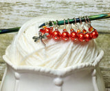 Orange Dragonfly Stitch Marker Set- 9 pieces , Stitch Markers - Jill's Beaded Knit Bits, Jill's Beaded Knit Bits
 - 5