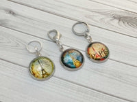 Paris Themed Stitch Marker Charms for Knitting or Crochet, Closed Rings, Open Rings, or Clasps
