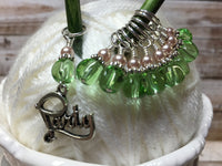 Green Beaded Stitch Markers 9 Piece Party Set , Stitch Markers - Jill's Beaded Knit Bits, Jill's Beaded Knit Bits
 - 8