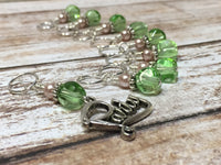 Green Beaded Stitch Markers 9 Piece Party Set , Stitch Markers - Jill's Beaded Knit Bits, Jill's Beaded Knit Bits
 - 2