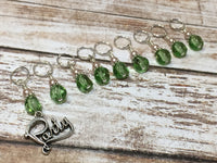 Green Beaded Stitch Markers 9 Piece Party Set , Stitch Markers - Jill's Beaded Knit Bits, Jill's Beaded Knit Bits
 - 3