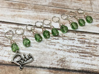 Green Beaded Stitch Markers 9 Piece Party Set , Stitch Markers - Jill's Beaded Knit Bits, Jill's Beaded Knit Bits
 - 3