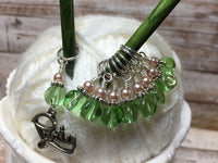 Green Beaded Stitch Markers 9 Piece Party Set , Stitch Markers - Jill's Beaded Knit Bits, Jill's Beaded Knit Bits
 - 6