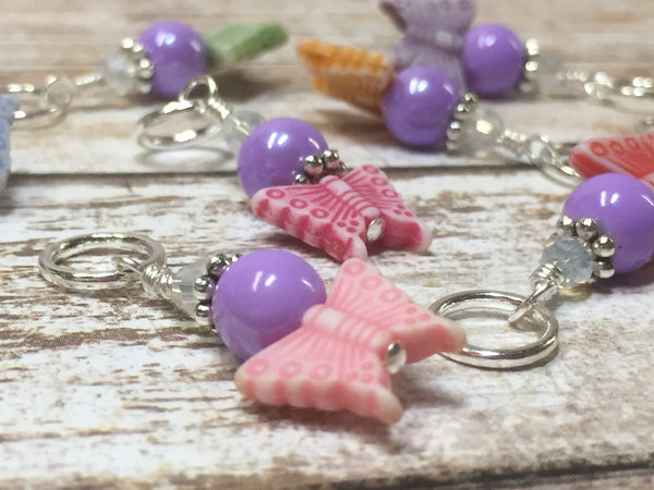 Snag Free Knitting Stitch Markers- Pastel Butterflies (8 piece) , Stitch Markers - Jill's Beaded Knit Bits, Jill's Beaded Knit Bits
 - 1