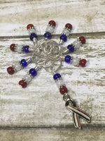 Patriotic Awareness Ribbon Stitch Marker Set , Stitch Markers - Jill's Beaded Knit Bits, Jill's Beaded Knit Bits
 - 3