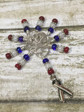 Patriotic Awareness Ribbon Stitch Marker Set , Stitch Markers - Jill's Beaded Knit Bits, Jill's Beaded Knit Bits
 - 3