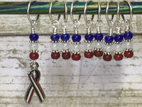 Patriotic Awareness Ribbon Stitch Marker Set , Stitch Markers - Jill's Beaded Knit Bits, Jill's Beaded Knit Bits
 - 4