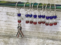 Patriotic Awareness Ribbon Stitch Marker Set , Stitch Markers - Jill's Beaded Knit Bits, Jill's Beaded Knit Bits
 - 2