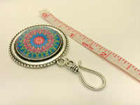 MAGNETIC Mandala Portuguese Knitting Pin- ID Badge Holder- Gift for Knitters