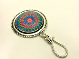 MAGNETIC Mandala Portuguese Knitting Pin- ID Badge Holder- Gift for Knitters