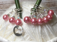 Pink Pearl Butterfly Stitch Marker Set , Stitch Markers - Jill's Beaded Knit Bits, Jill's Beaded Knit Bits
 - 1