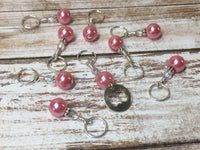 Pink Pearl Butterfly Stitch Marker Set , Stitch Markers - Jill's Beaded Knit Bits, Jill's Beaded Knit Bits
 - 4