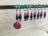Pink Doughnut Stitch Marker Set- 9 Pieces- Knitting Tools , stitch markers - Jill's Beaded Knit Bits, Jill's Beaded Knit Bits
 - 4