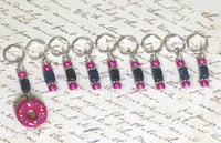 Pink Doughnut Stitch Marker Set- 9 Pieces- Knitting Tools , stitch markers - Jill's Beaded Knit Bits, Jill's Beaded Knit Bits
 - 7