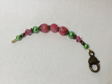 Pink and Green Scissor Fob, Zipper Pull, or Beaded Keychain Charm , Accessories - Jill's Beaded Knit Bits, Jill's Beaded Knit Bits
 - 2
