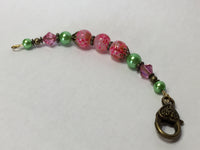Pink and Green Scissor Fob, Zipper Pull, or Beaded Keychain Charm , Accessories - Jill's Beaded Knit Bits, Jill's Beaded Knit Bits
 - 3