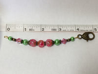 Pink and Green Scissor Fob, Zipper Pull, or Beaded Keychain Charm , Accessories - Jill's Beaded Knit Bits, Jill's Beaded Knit Bits
 - 6